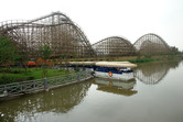 Huge wooden roller coaster