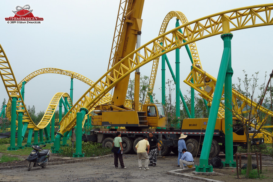 Intamin coaster tracks at Happy Valley near Shanghai