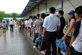 Queuing for annual passes prior to opening