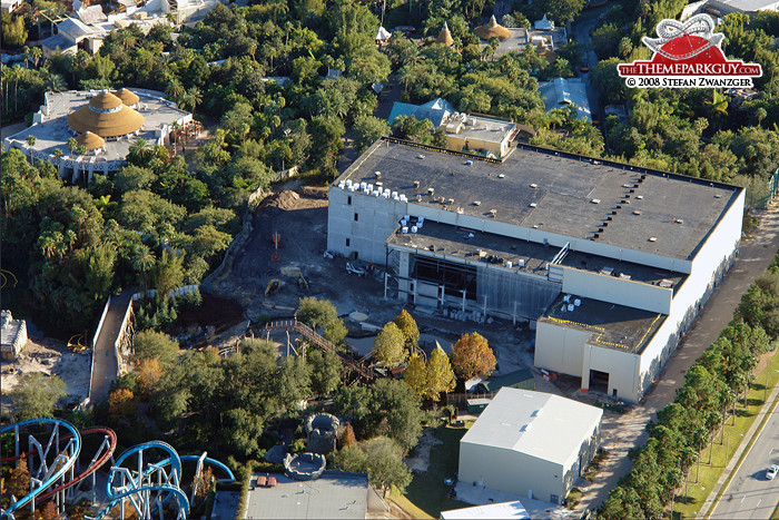 Harry Potter ride building aerial