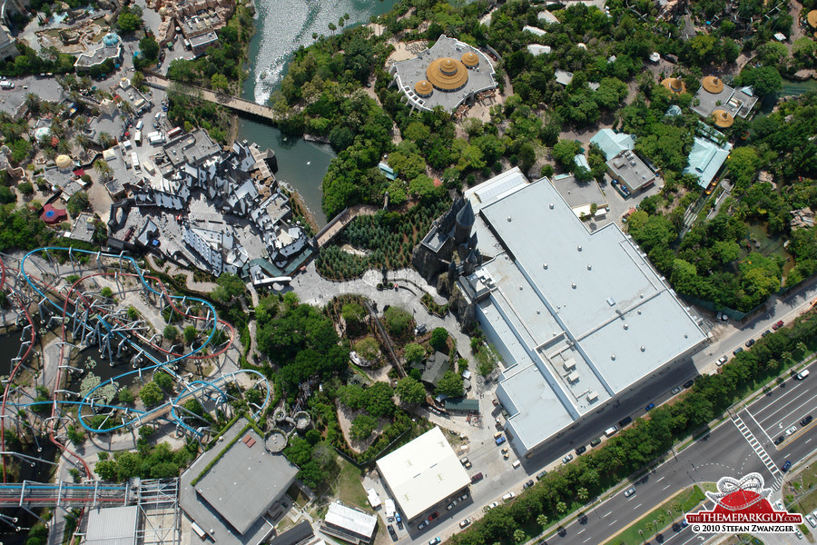 The Wizarding World of Harry Potter from above