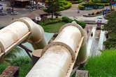 Body slides seen from the top of the hill