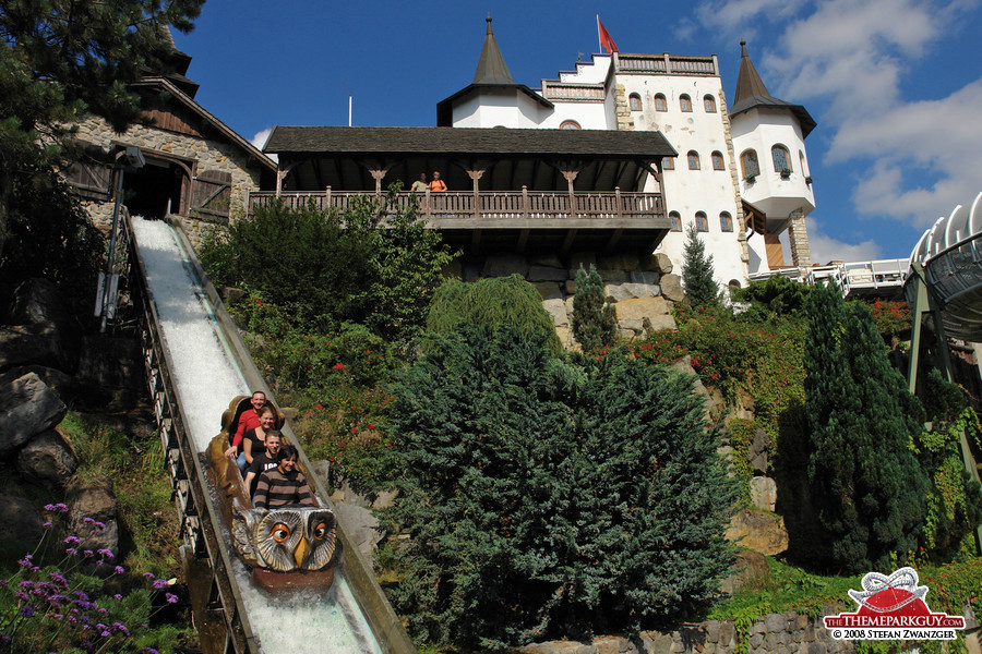 Stylish log flume ride