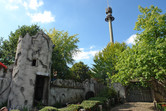 Drop tower in the background