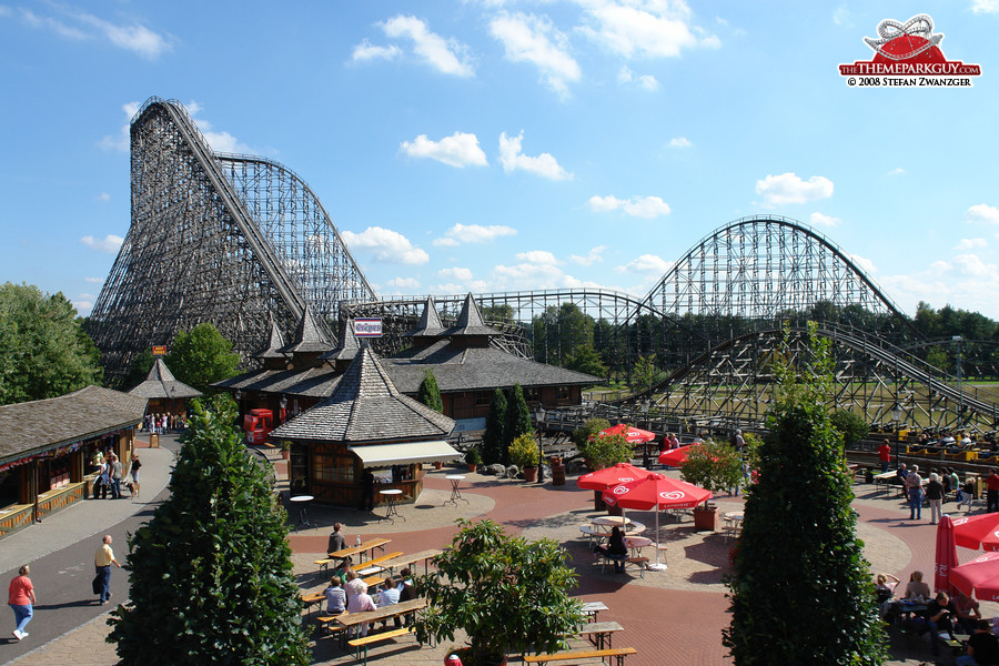 Large wooden roller coaster