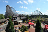 Large wooden roller coaster