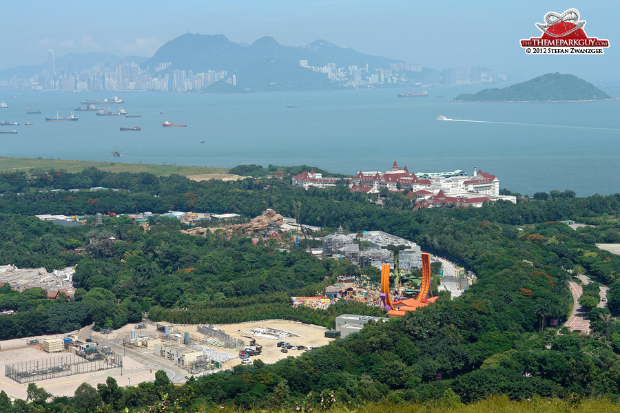 Disneyland expansion, with Hong Kong Island in the background