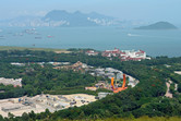 Disneyland expansion, with Hong Kong Island in the background