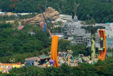 Toy Story coaster in the foreground, Mystic Manor and Grizzly Gulch still under construction