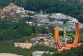 Grizzly Gulch coaster (left), Mystic Manor dark ride (middle), Toy Story Land (right)