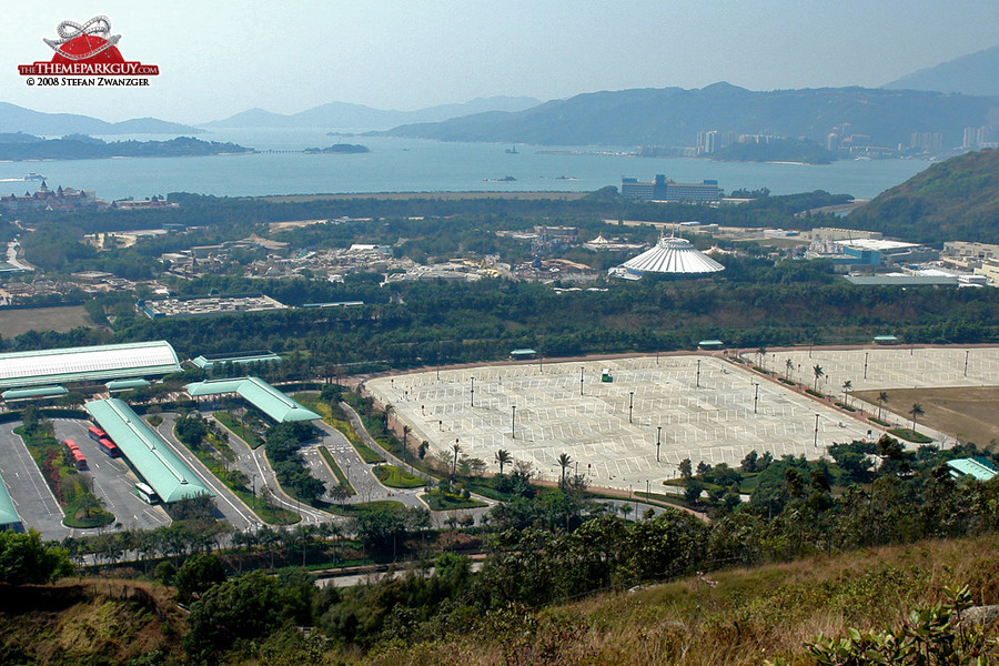 Hong Kong Disneyland seen from the mountains