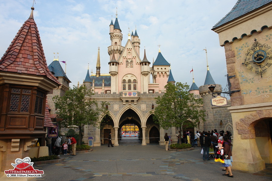 Hong Kong Disneyland castle seen from Fantasyland
