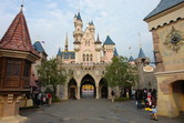 Hong Kong Disneyland castle seen from Fantasyland