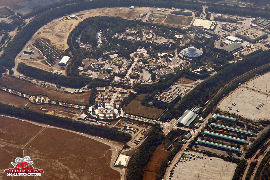 Hong Kong Disneyland seen from the plane