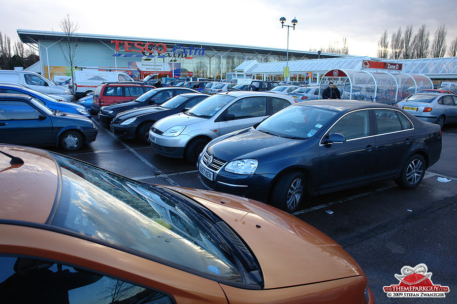 Tesco parking lot. The mine car coaster was more fun!