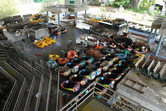 Abandoned bumper cars, boats and benches