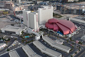 Circus Circus hotel, with attached Adventuredome theme park (crimson color)