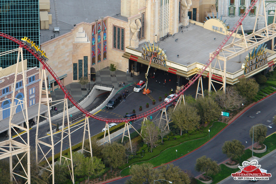 New York-New York roller coaster in action