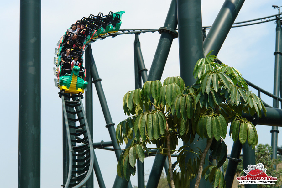 Coaster drop close-up