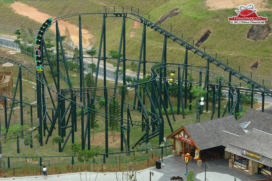 The Dragon coaster aerial view