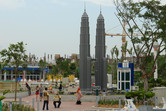 Kuala Lumpur's Petronas Towers made of Lego bricks