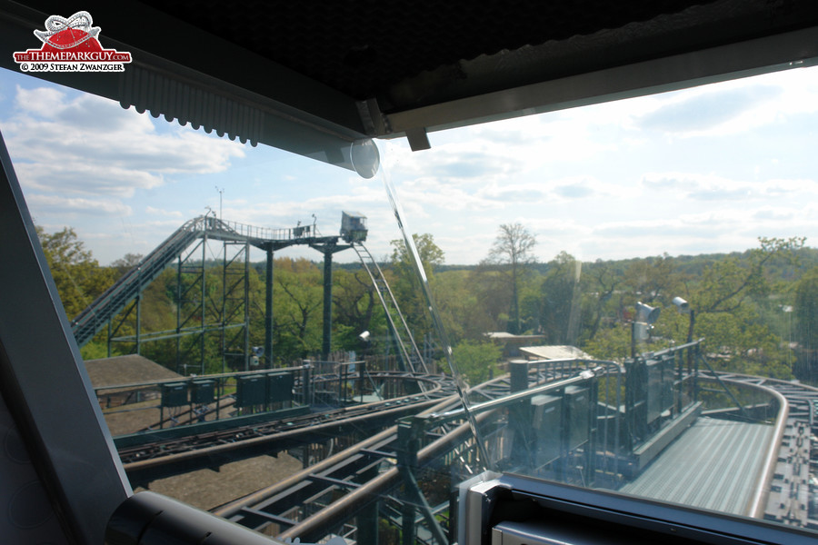 Riding in an enclosed coaster car