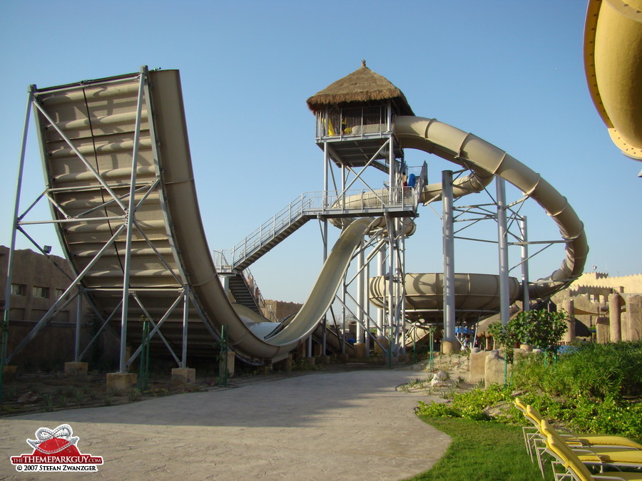 Thrilling U-shaped water slide