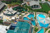 Snorkeling reef (left) and playground pool (right)