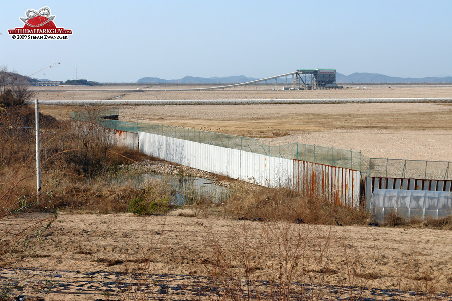 Reclaimed land and no theme park construction yet