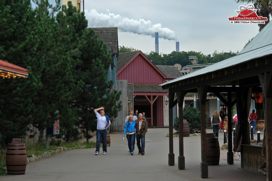 Wild West town, with factory background