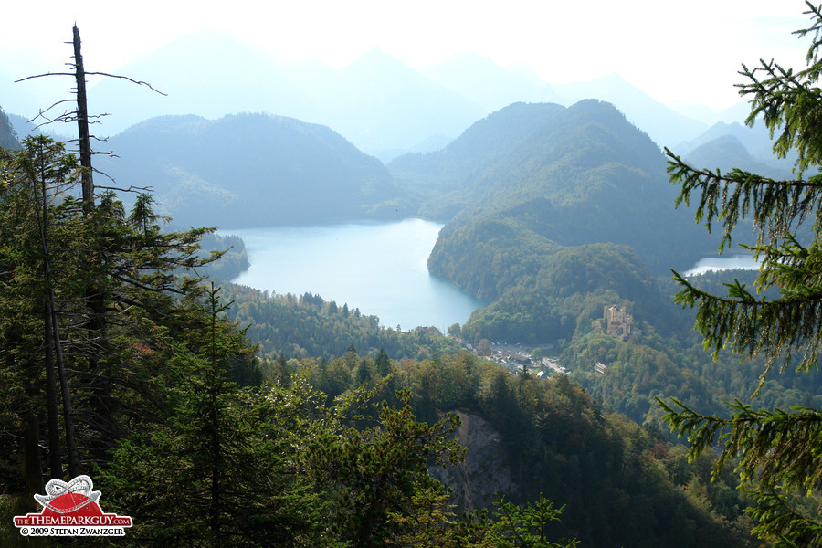 The Alps, with another castle on the right