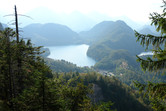 The Alps, with another castle on the right