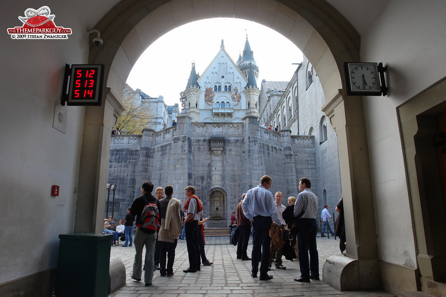 Entering the courtyard