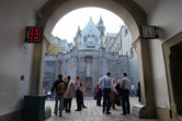 Entering the courtyard