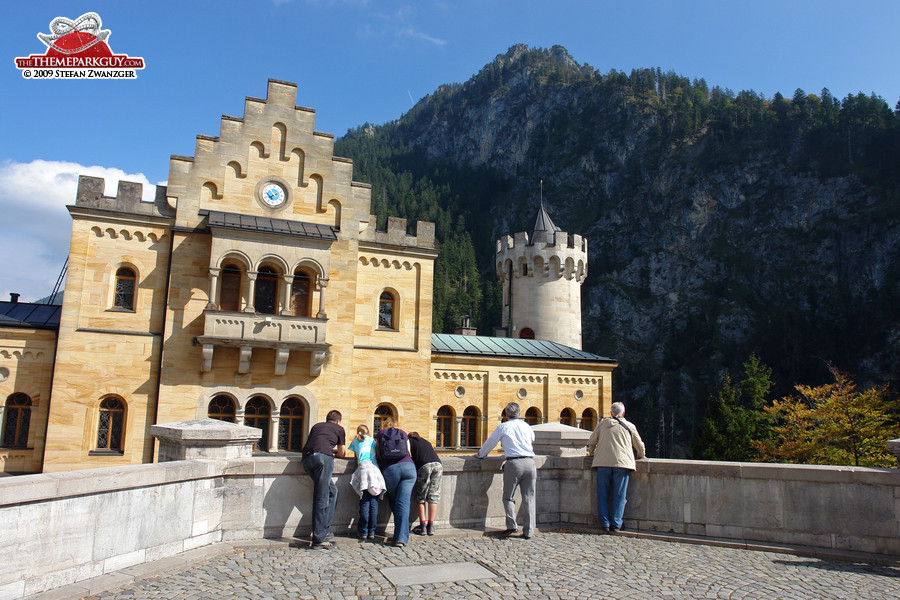 Neuschwanstein Castle, with the Alps in the background