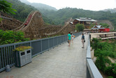 The park's newest addition: a wooden roller coaster