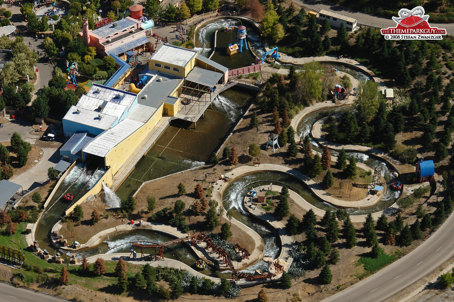 River rapids ride from above