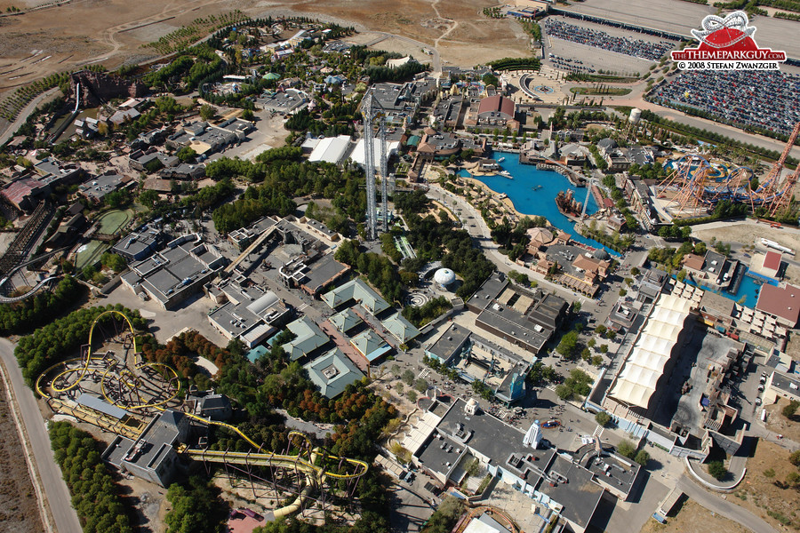 Warner Brothers theme park Madrid aerial view