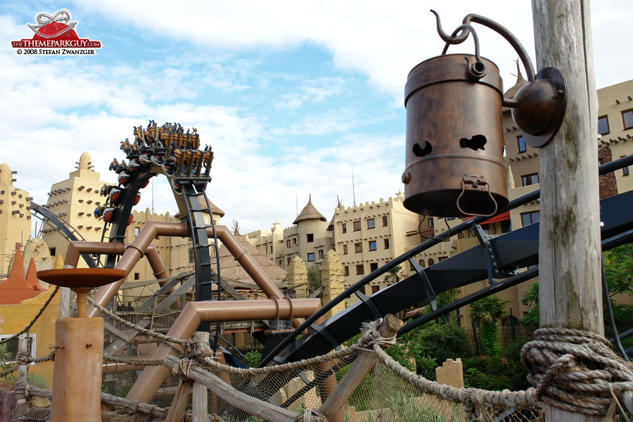 Suspended roller coaster at Phantasialand's Africa section