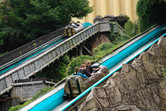 Parallel lift hills at this log flume ride