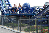 'Invader', a turning, W-shaped mini-coaster (manufactured in Italy and called Disko'O)