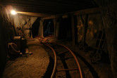 Charming indoor sections of the mine coaster