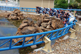 Motorbike-shaped launch roller coaster