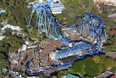 Manta flying coaster under construction from above