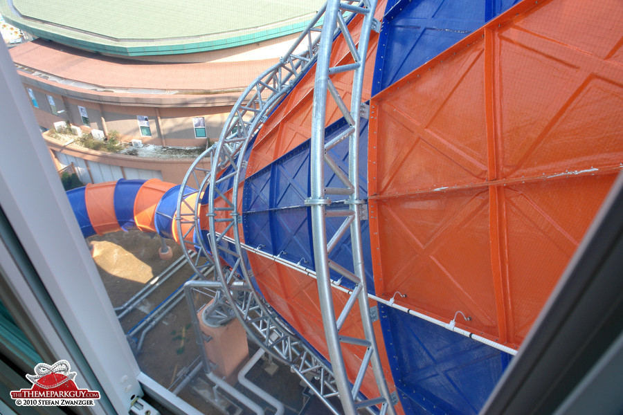 View from the slide tower staircase