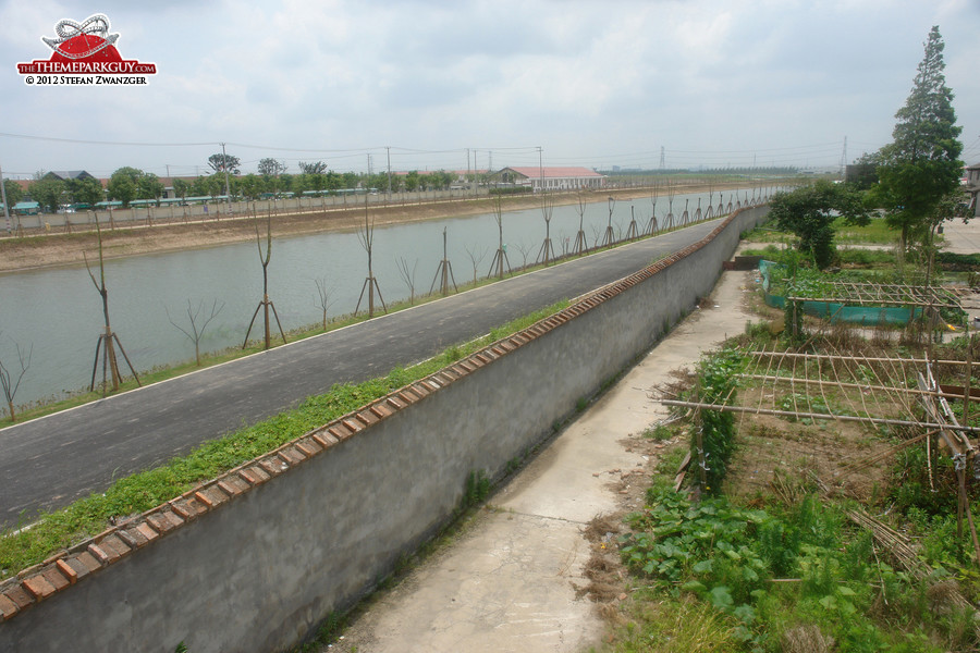 Disney site (left), separation wall (middle), Shanghai suburbia (right)