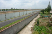 Disney site (left), separation wall (middle), Shanghai suburbia (right)