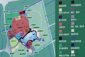 Shanghai Disney Resort layout. Theme park territory is marked red.