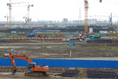 Shanghai Disneyland theme park construction site, September 2013