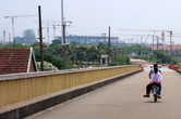 Construction: 'Roaring Rapids' on the left, 'Pirates of the Caribbean' on the right